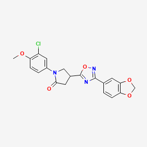 molecular formula C20H16ClN3O5 B2917499 4-(3-(Benzo[d][1,3]dioxol-5-yl)-1,2,4-oxadiazol-5-yl)-1-(3-chloro-4-methoxyphenyl)pyrrolidin-2-one CAS No. 941961-05-3