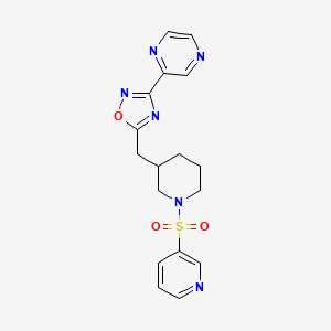 3-(Pyrazin-2-yl)-5-((1-(pyridin-3-ylsulfonyl)piperidin-3-yl)methyl)-1,2,4-oxadiazole
