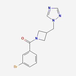 molecular formula C13H13BrN4O B2917510 (3-((1H-1,2,4-triazol-1-yl)methyl)azetidin-1-yl)(3-bromophenyl)methanone CAS No. 2310016-11-4