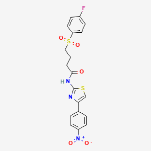 molecular formula C19H16FN3O5S2 B2917512 4-((4-fluorophenyl)sulfonyl)-N-(4-(4-nitrophenyl)thiazol-2-yl)butanamide CAS No. 941987-55-9