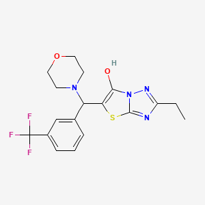 molecular formula C18H19F3N4O2S B2917515 2-乙基-5-(吗啉代(3-(三氟甲基)苯基)甲基)噻唑并[3,2-b][1,2,4]三唑-6-醇 CAS No. 886910-08-3