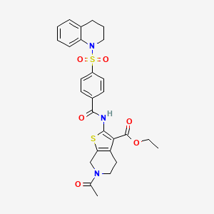 ethyl 6-acetyl-2-(4-((3,4-dihydroquinolin-1(2H)-yl)sulfonyl)benzamido)-4,5,6,7-tetrahydrothieno[2,3-c]pyridine-3-carboxylate