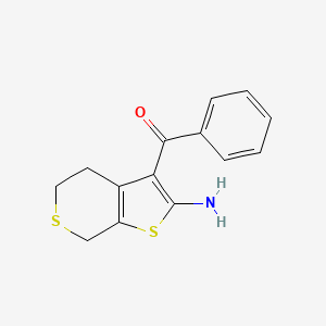 molecular formula C14H13NOS2 B2917523 3-苯甲酰-4H,5H,7H-噻吩并[2,3-c]噻喃-2-胺 CAS No. 52824-81-4
