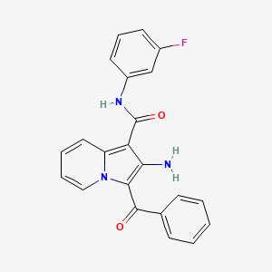 molecular formula C22H16FN3O2 B2917525 2-amino-3-benzoyl-N-(3-fluorophenyl)indolizine-1-carboxamide CAS No. 919063-77-7