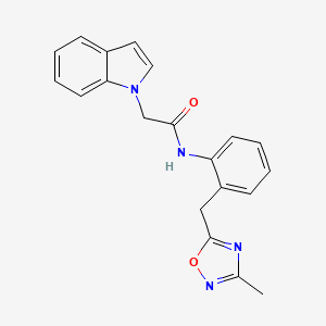 2-(1H-indol-1-yl)-N-{2-[(3-methyl-1,2,4-oxadiazol-5-yl)methyl]phenyl}acetamide