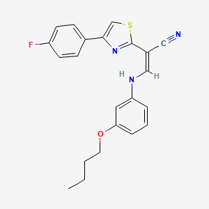 molecular formula C22H20FN3OS B2917538 (Z)-3-((3-butoxyphenyl)amino)-2-(4-(4-fluorophenyl)thiazol-2-yl)acrylonitrile CAS No. 477186-38-2