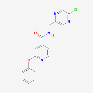 molecular formula C17H13ClN4O2 B2917541 N-[(5-Chloropyrazin-2-yl)methyl]-2-phenoxypyridine-4-carboxamide CAS No. 2411244-28-3