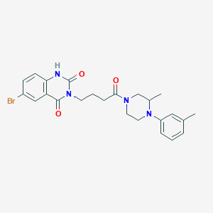 molecular formula C24H27BrN4O3 B2917557 6-bromo-3-(4-(3-methyl-4-(m-tolyl)piperazin-1-yl)-4-oxobutyl)quinazoline-2,4(1H,3H)-dione CAS No. 892287-25-1