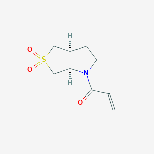 B2917577 1-[(3As,6aR)-5,5-dioxo-2,3,3a,4,6,6a-hexahydrothieno[3,4-b]pyrrol-1-yl]prop-2-en-1-one CAS No. 2361638-65-3