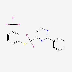 molecular formula C19H13F5N2S B2917583 4-(二氟{[3-(三氟甲基)苯基]硫代}甲基)-6-甲基-2-苯基嘧啶 CAS No. 306979-34-0