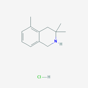 molecular formula C12H18ClN B2917584 3,3,5-Trimethyl-1,2,3,4-tetrahydroisoquinoline hydrochloride CAS No. 1820735-93-0
