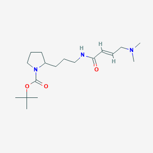 molecular formula C18H33N3O3 B2917590 Tert-butyl 2-[3-[[(E)-4-(dimethylamino)but-2-enoyl]amino]propyl]pyrrolidine-1-carboxylate CAS No. 2411332-14-2