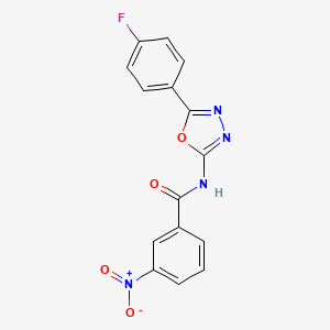 molecular formula C15H9FN4O4 B2917595 N-[5-(4-fluorophenyl)-1,3,4-oxadiazol-2-yl]-3-nitrobenzamide CAS No. 865285-31-0