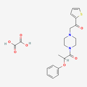 molecular formula C21H24N2O7S B2917600 1-(4-(2-Oxo-2-(thiophen-2-yl)ethyl)piperazin-1-yl)-2-phenoxypropan-1-one oxalate CAS No. 1351642-06-2