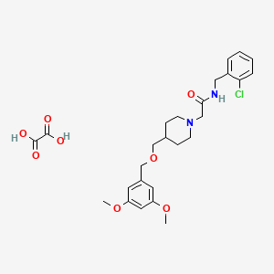 molecular formula C26H33ClN2O8 B2917607 N-(2-氯苄基)-2-(4-(((3,5-二甲氧基苄基)氧基)甲基)哌啶-1-基)乙酰胺草酸盐 CAS No. 1396876-88-2