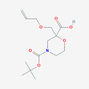 molecular formula C14H23NO6 B2917624 4-[(叔丁氧羰基)-2-[(丙-2-烯-1-氧基)甲基]吗啉-2-羧酸 CAS No. 2230798-46-4