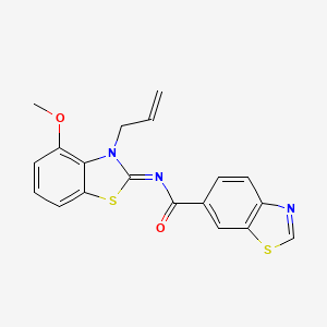 molecular formula C19H15N3O2S2 B2917625 (Z)-N-(3-allyl-4-methoxybenzo[d]thiazol-2(3H)-ylidene)benzo[d]thiazole-6-carboxamide CAS No. 868376-73-2