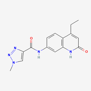 molecular formula C15H15N5O2 B2917638 N-(4-ethyl-2-oxo-1,2-dihydroquinolin-7-yl)-1-methyl-1H-1,2,3-triazole-4-carboxamide CAS No. 1251558-23-2