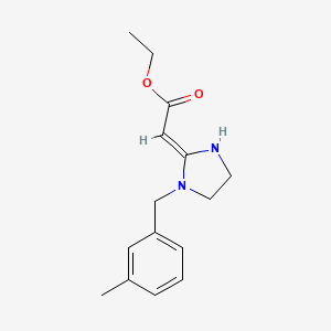 molecular formula C15H20N2O2 B2917648 乙酸(2E)-[1-(3-甲基苄基)咪唑烷-2-亚甲基] CAS No. 1400561-42-3