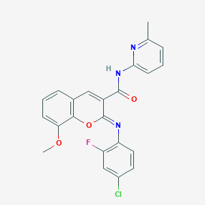 molecular formula C23H17ClFN3O3 B2917649 (2Z)-2-[(4-chloro-2-fluorophenyl)imino]-8-methoxy-N-(6-methylpyridin-2-yl)-2H-chromene-3-carboxamide CAS No. 1327171-04-9