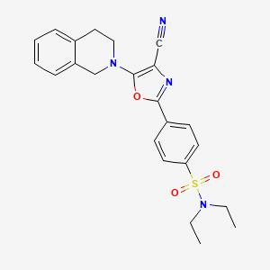 molecular formula C23H24N4O3S B2917677 4-[4-cyano-5-(3,4-dihydroisoquinolin-2(1H)-yl)-1,3-oxazol-2-yl]-N,N-diethylbenzenesulfonamide CAS No. 941243-28-3