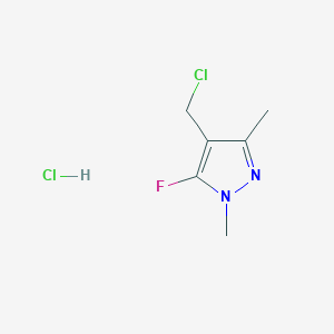 molecular formula C6H9Cl2FN2 B2917682 4-(Chloromethyl)-5-fluoro-1,3-dimethyl-1H-pyrazole hydrochloride CAS No. 1855907-44-6