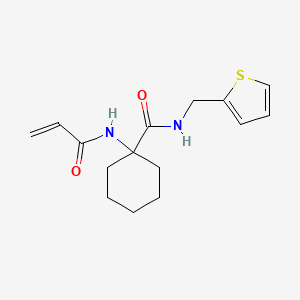 molecular formula C15H20N2O2S B2917683 1-(prop-2-enamido)-N-[(thiophen-2-yl)methyl]cyclohexane-1-carboxamide CAS No. 2094385-11-0