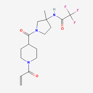 2,2,2-Trifluoro-N-[3-methyl-1-(1-prop-2-enoylpiperidine-4-carbonyl)pyrrolidin-3-yl]acetamide