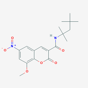 molecular formula C19H24N2O6 B2917685 8-methoxy-6-nitro-2-oxo-N-(2,4,4-trimethylpentan-2-yl)chromene-3-carboxamide CAS No. 868153-40-6