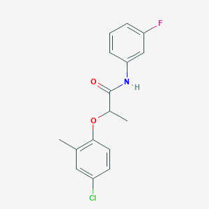 molecular formula C16H15ClFNO2 B291769 2-(4-chloro-2-methylphenoxy)-N-(3-fluorophenyl)propanamide 