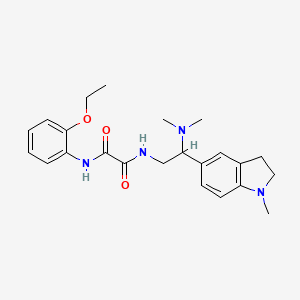 molecular formula C23H30N4O3 B2917703 N1-(2-(二甲氨基)-2-(1-甲基吲哚啉-5-基)乙基)-N2-(2-乙氧基苯基)草酰胺 CAS No. 922090-13-9