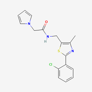 molecular formula C17H16ClN3OS B2917704 N-((2-(2-chlorophenyl)-4-methylthiazol-5-yl)methyl)-2-(1H-pyrrol-1-yl)acetamide CAS No. 1421478-17-2