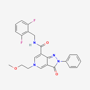 molecular formula C23H20F2N4O3 B2917707 N-(2,6-二氟苄基)-5-(2-甲氧基乙基)-3-氧代-2-苯基-3,5-二氢-2H-吡唑并[4,3-c]吡啶-7-甲酰胺 CAS No. 921834-86-8