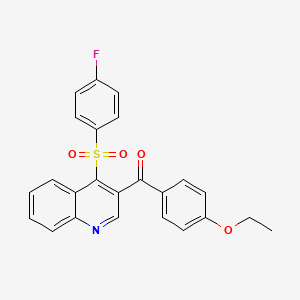 molecular formula C24H18FNO4S B2917737 （4-乙氧基苯基）-[4-(4-氟苯基)磺酰基喹啉-3-基]甲苯酮 CAS No. 866867-22-3