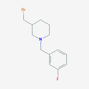 molecular formula C13H17BrFN B2917738 3-(Bromomethyl)-1-(3-fluorobenzyl)piperidine CAS No. 1353948-39-6