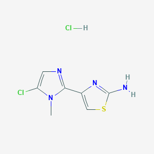 molecular formula C7H8Cl2N4S B2917746 4-(5-chloro-1-methyl-1H-imidazol-2-yl)-1,3-thiazol-2-amine hydrochloride CAS No. 1909312-75-9