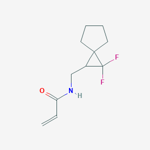 molecular formula C11H15F2NO B2917747 N-[(2,2-Difluorospiro[2.4]heptan-1-yl)methyl]prop-2-enamide CAS No. 2361639-54-3