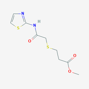 molecular formula C9H12N2O3S2 B2917749 Methyl 3-((2-oxo-2-(thiazol-2-ylamino)ethyl)thio)propanoate CAS No. 403836-06-6