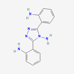 molecular formula C14H14N6 B2917761 2-[4-amino-5-(2-aminophenyl)-4H-1,2,4-triazol-3-yl]phenylamine CAS No. 92495-28-8