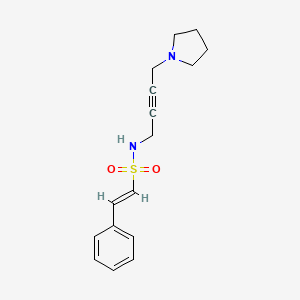 molecular formula C16H20N2O2S B2917765 (E)-2-phenyl-N-(4-(pyrrolidin-1-yl)but-2-yn-1-yl)ethenesulfonamide CAS No. 1396890-82-6