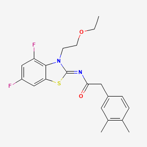 (Z)-2-(3,4-dimethylphenyl)-N-(3-(2-ethoxyethyl)-4,6-difluorobenzo[d]thiazol-2(3H)-ylidene)acetamide