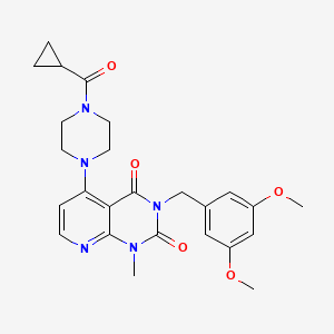 molecular formula C25H29N5O5 B2917768 5-(4-(环丙烷羰基)哌嗪-1-基)-3-(3,5-二甲氧基苄基)-1-甲基吡啶并[2,3-d]嘧啶-2,4(1H,3H)-二酮 CAS No. 1021095-31-7