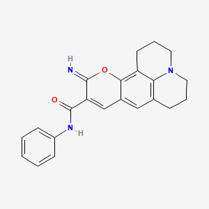 molecular formula C22H21N3O2 B2917782 4-亚氨基-N-苯基-3-氧杂-13-氮杂四环[7.7.1.0^{2,7}.0^{13,17}]十七烷-1,5,7,9(17)-四烯-5-甲酰胺 CAS No. 866346-34-1