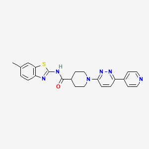 molecular formula C23H22N6OS B2917783 N-(6-甲基苯并[d]噻唑-2-基)-1-(6-(吡啶-4-基)吡啶嗪-3-基)哌啶-4-甲酰胺 CAS No. 1203163-39-6