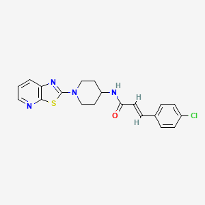 B2917794 (E)-3-(4-chlorophenyl)-N-(1-(thiazolo[5,4-b]pyridin-2-yl)piperidin-4-yl)acrylamide CAS No. 2034997-48-1