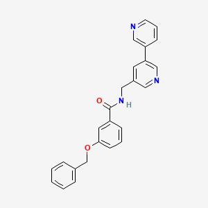 molecular formula C25H21N3O2 B2917796 N-([3,3'-联吡啶]-5-基甲基)-3-(苄氧基)苯甲酰胺 CAS No. 2309797-41-7