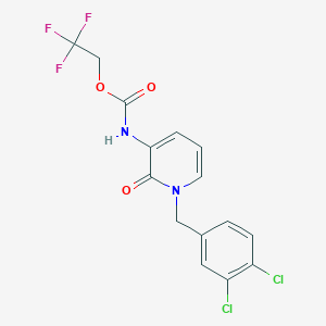 molecular formula C15H11Cl2F3N2O3 B2917813 2,2,2-三氟乙基 N-[1-(3,4-二氯苄基)-2-氧代-1,2-二氢-3-吡啶基]氨基甲酸酯 CAS No. 338783-83-8