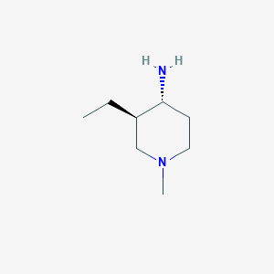 molecular formula C8H18N2 B2917815 反式-3-乙基-1-甲基-4-哌啶胺 CAS No. 1821664-12-3