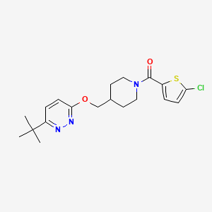 molecular formula C19H24ClN3O2S B2917816 3-Tert-butyl-6-{[1-(5-chlorothiophene-2-carbonyl)piperidin-4-yl]methoxy}pyridazine CAS No. 2320573-79-1