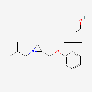 molecular formula C18H29NO2 B2917821 3-Methyl-3-(2-{[1-(2-methylpropyl)aziridin-2-yl]methoxy}phenyl)butan-1-ol CAS No. 2418709-74-5